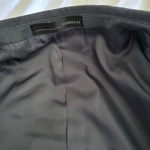Ferrecci super 150s suit jacket + matching vest in charcoal gray Size 44 - Picture 3 of 15